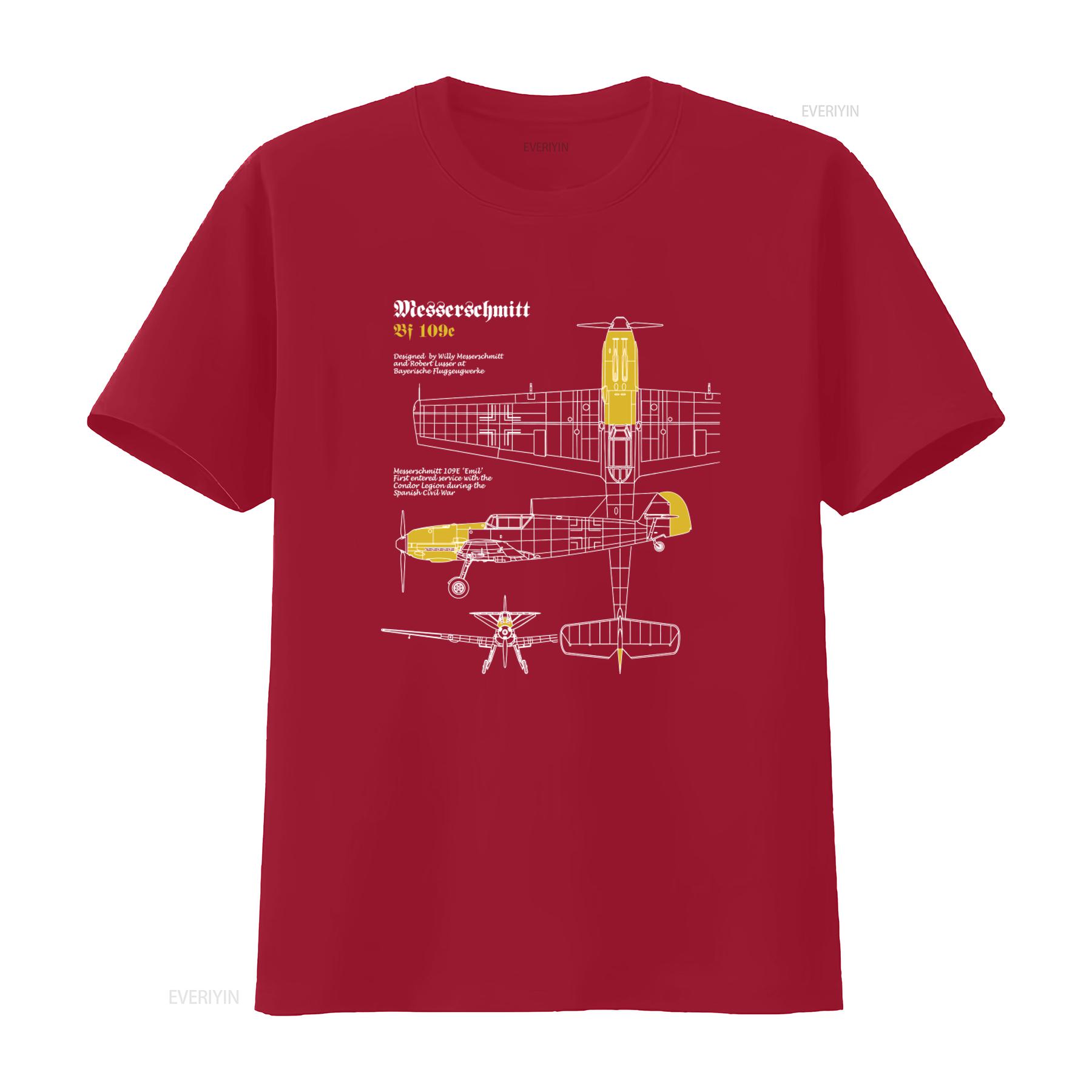 Винтажная футболка на авиационную тематику Messerschmitt Bf109 Ретро-дизайн самолета для энтузиастов винтажный Стиль стритвир с графикой, выцветшая S