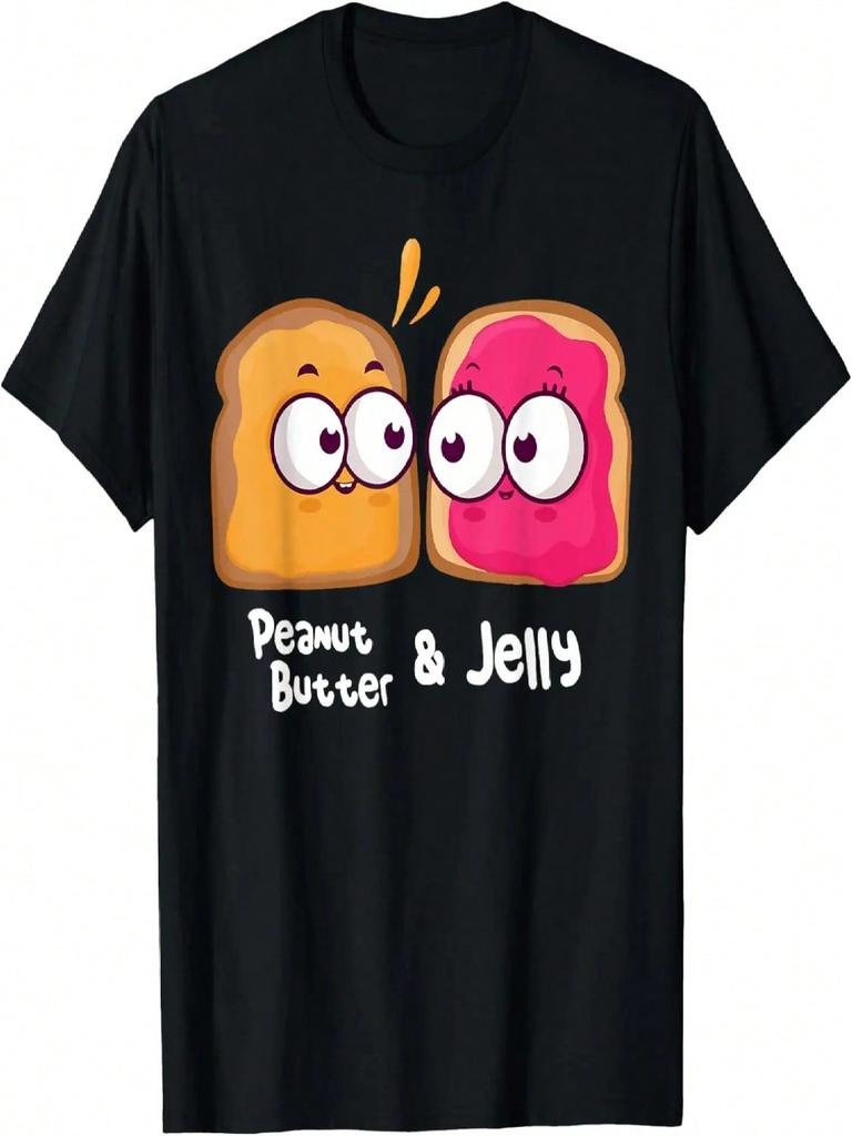 Kawaii Peanut Butter And Jelly Toast Matching Couple - PB&J T-Shirt