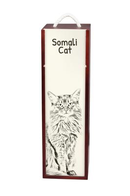 Somali – Wine Box with a Cat, Alcohol Box with Graphics | Art-Dog