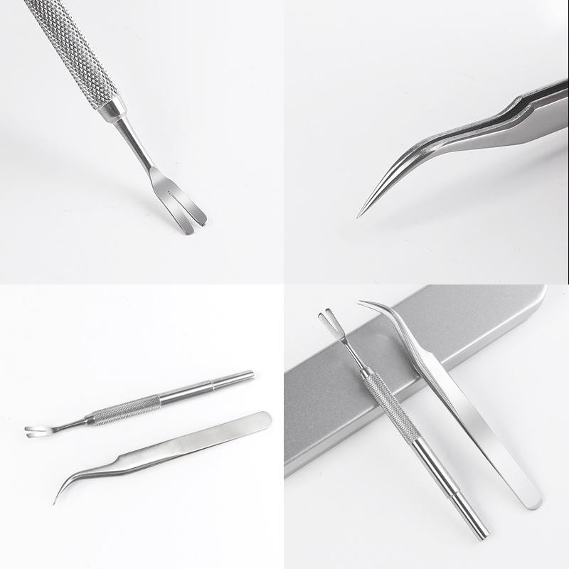 Stainless Steel Pet Grooming Set: Nail Clippers, Tick Tweezers, Lice Fork, Lice Clips for Dogs