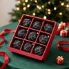 9 Pieces Christmas Ball Ornament, Checked Fabric Wrapped Baubles Holiday Tree Decoration Set for Wreath and Mantel Display