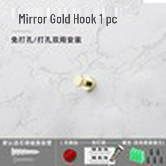 Electroplated No-Drill Modern Metal Coat Hook for Wall or Door, Bathroom Towel or Single Hook