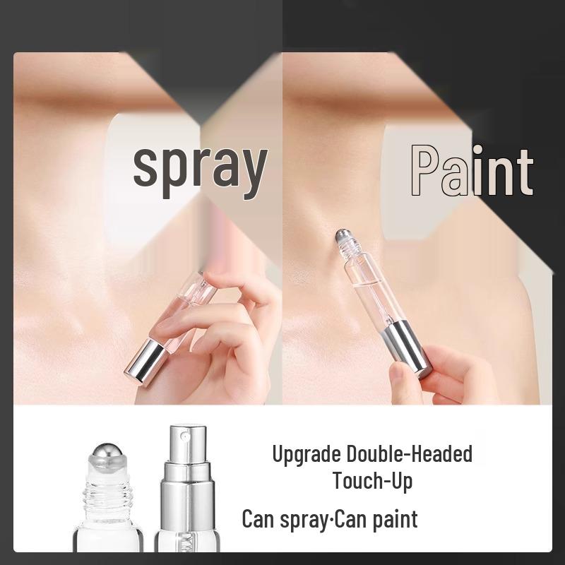 Dual-Use Perfume Sample Bottle: Double-Headed Rollerball & Fine Mist Spray Glass Dispenser