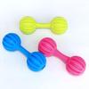 Dumbbell Dog Chew Toy with Bell Bite Resistant Boredom Stress Relief TPR Dumbbell Shape Puppies Toy Pet Teething Cleaning Interactive Toy