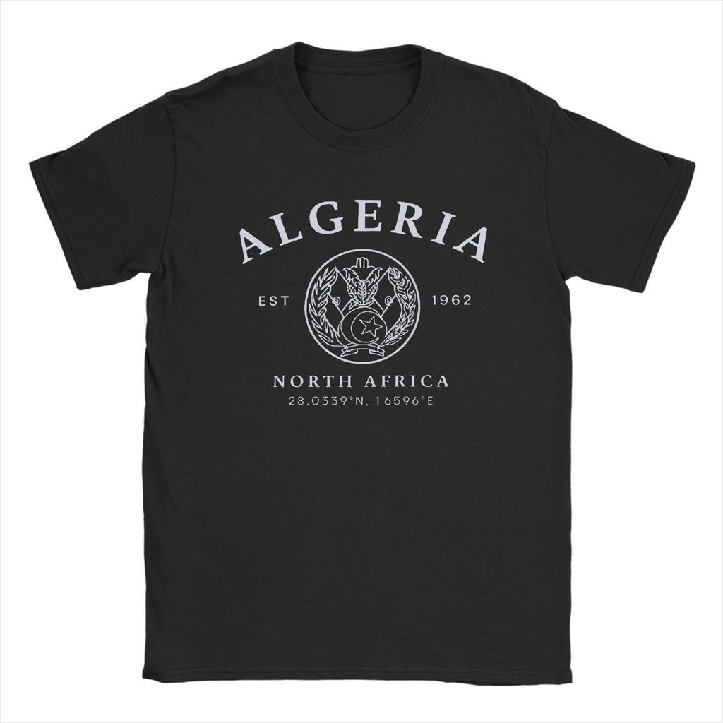 Oversized T Shirt Summer ALGERIA Vibes Hipster T-Shirts  100 Cotton Tshirt for Men Y2K Classic Pattern Short Sleeve Clothing