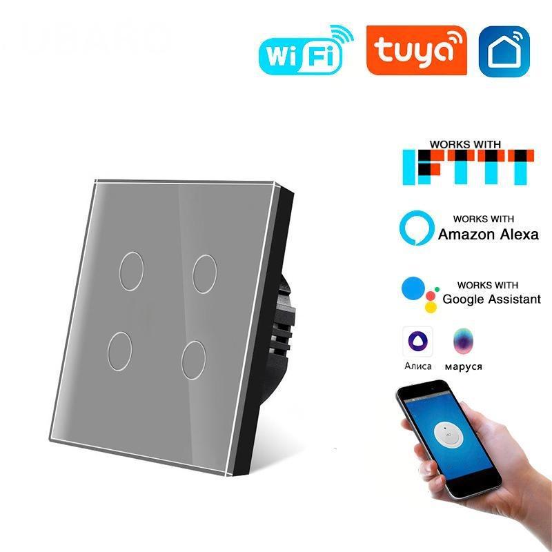 Russian Graffiti WiFi Smart Switch, Single Fire, App-Controlled, Voice-Activated, Glass Panel