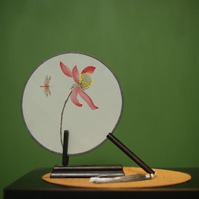 Suzhou-Double-sided Embroidery Hand Held Fan, Round Circular, Hand-embroidered Dance Silk Fan, Chinese Style Gifts, Hanfu Home