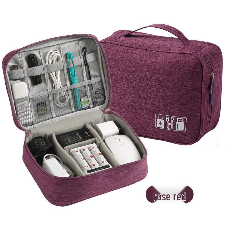 Waterproof Multi-layer Digital Travel Storage Bag for Cables, Earphones, and Makeup - Unisex & Fashionable
