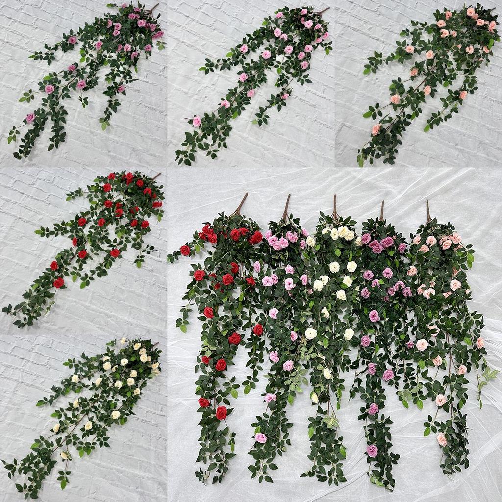 Love Lotus 12 branches Rose Art Mural Fleur de Soie Décoration Suspendue Pour Mariages et Photographie