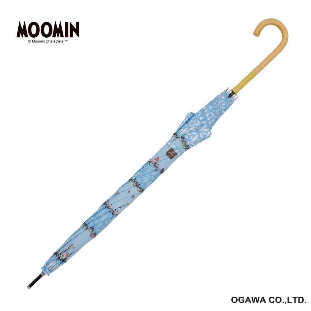 Ogawa Moomin Parasol for Women, Flower and Reading Design, Rain or Shine, Water-Repellent, UV-Repellent, 60cm, 7 Ribs, 85891