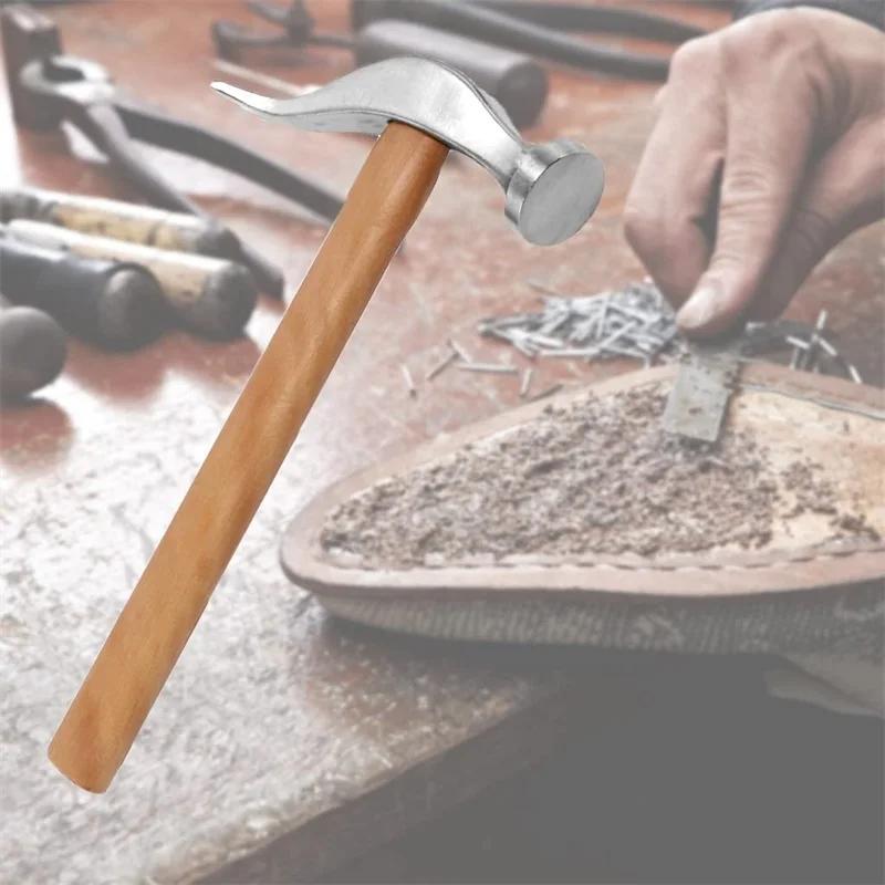 Leather Upper Handmade Hammer With Wooden Handle For Tapping Over Hand Stitches Lacing Remmending Shoe Lightweight Making Tool