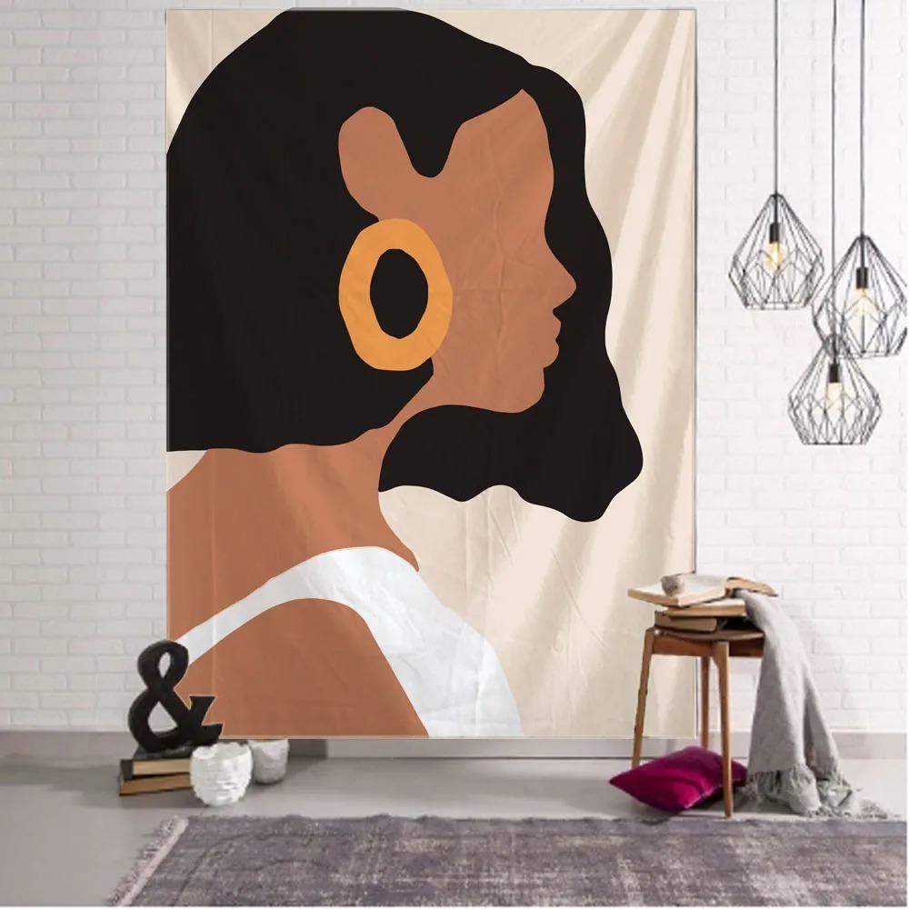 Abstract Character Plant Flower Tapestry Office Living Room Tapestry Home Wall Decoration Tapestry