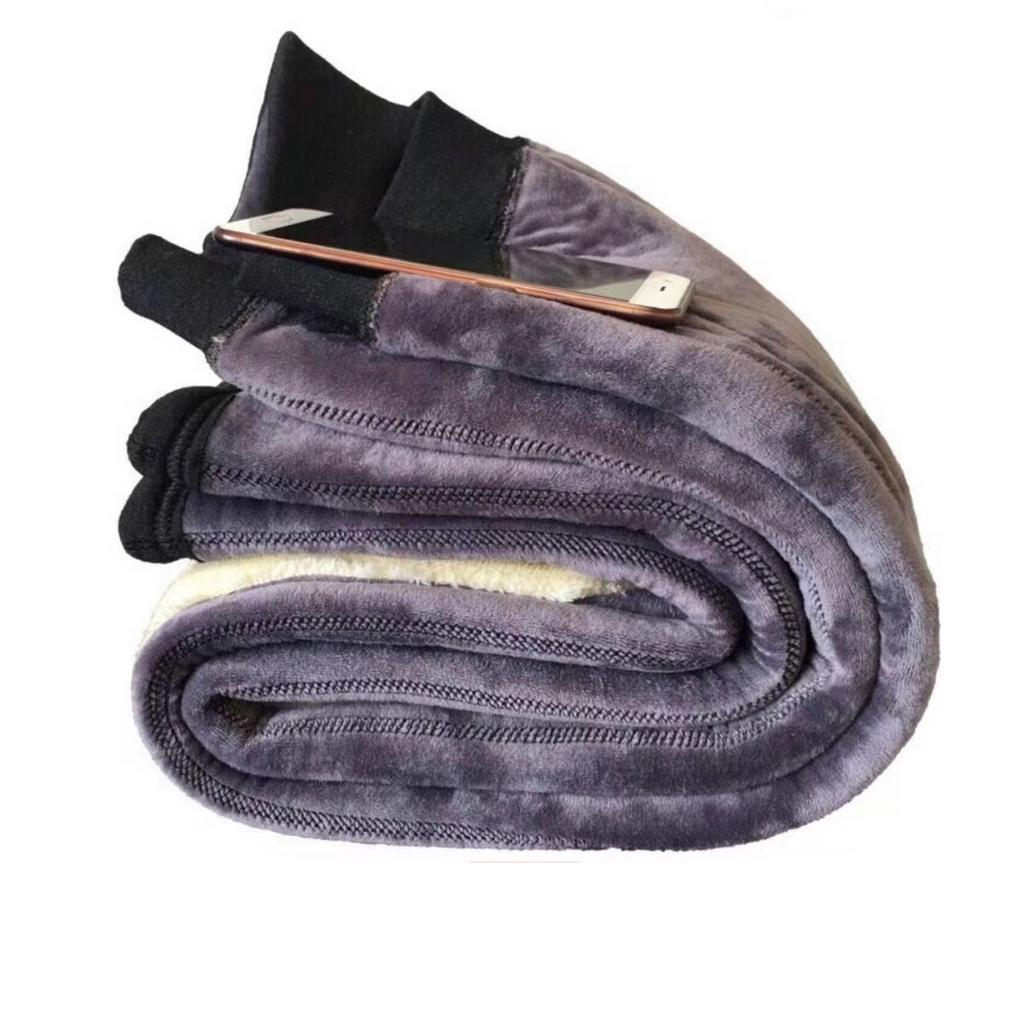 -30° Hiver Épais Garder au Chaud Long Pantalon en Laine et Peau de Mouton Pièce Unique en Fourrure Hommes et Femmes Taille Haute Pantalon Doublé de Laine