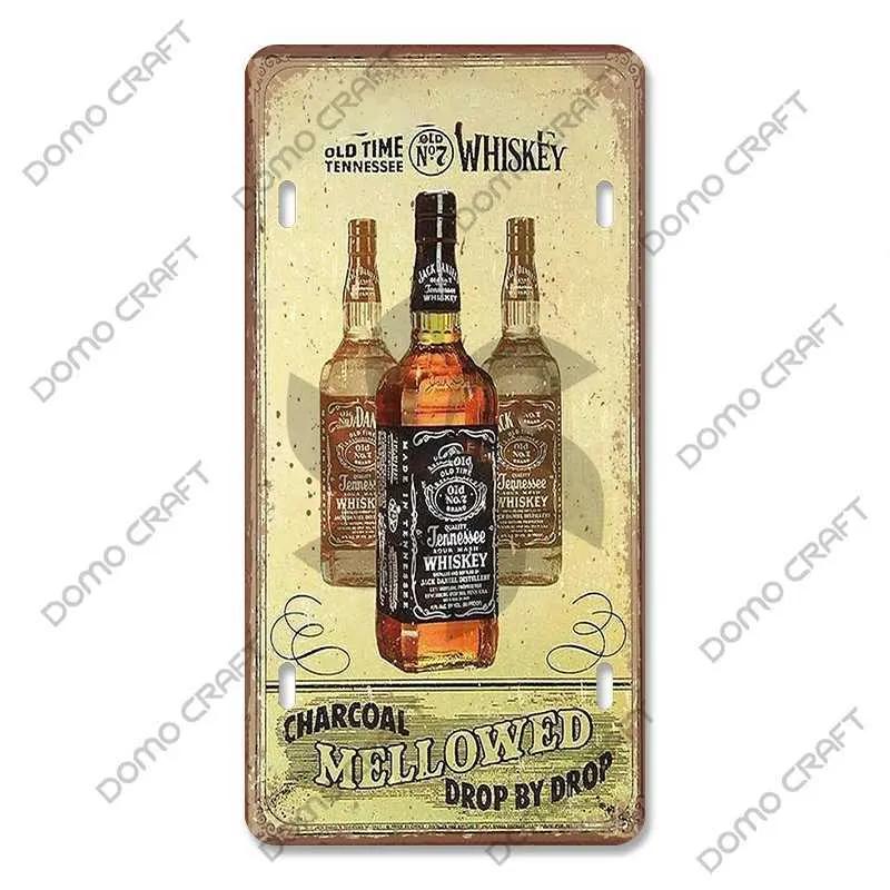 Whiskey Poster Metallblech Logo Whiskey Mädchen Weinglas Retro Metallschild Bar Club Bar Wohnzimmer Heimwanddekoration