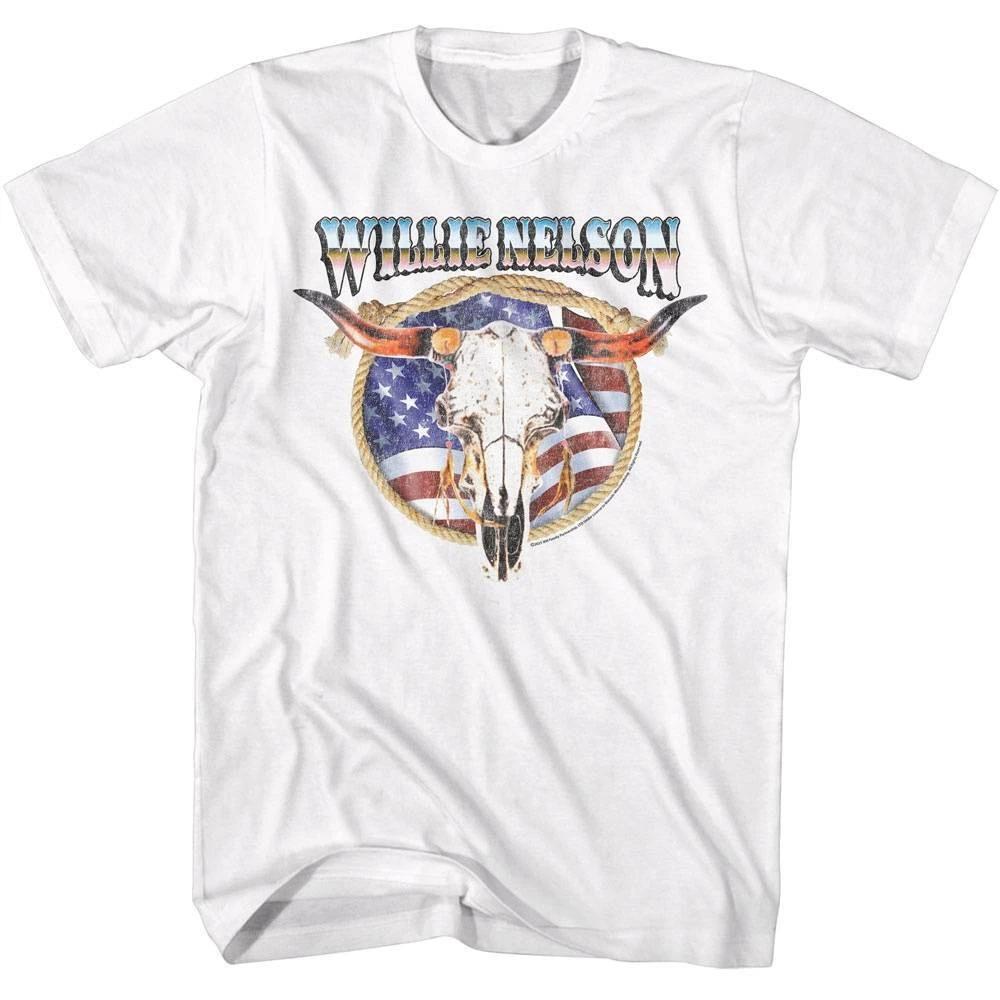 Willie Nelson American Steer Skull Men s T Shirt XL