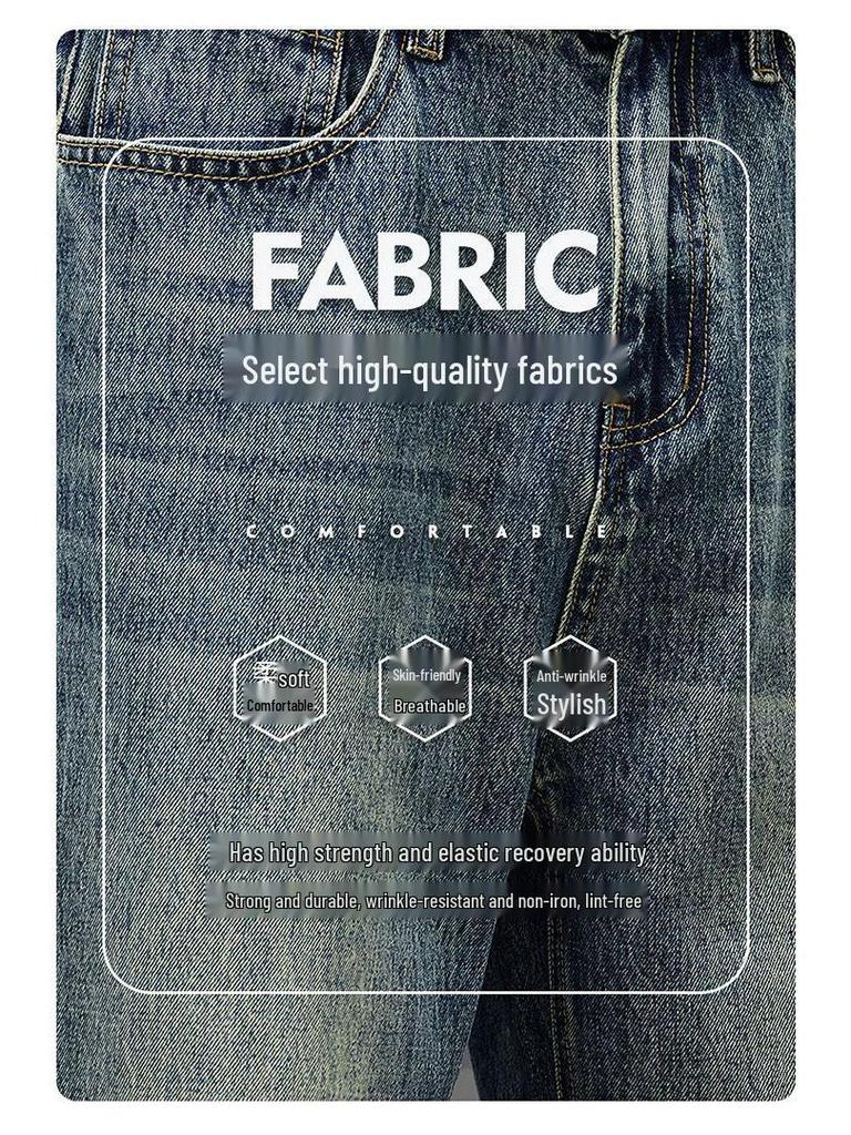 Pánské retro džíny s rovnými nohavicemi - Podzimní ležérní a business styl