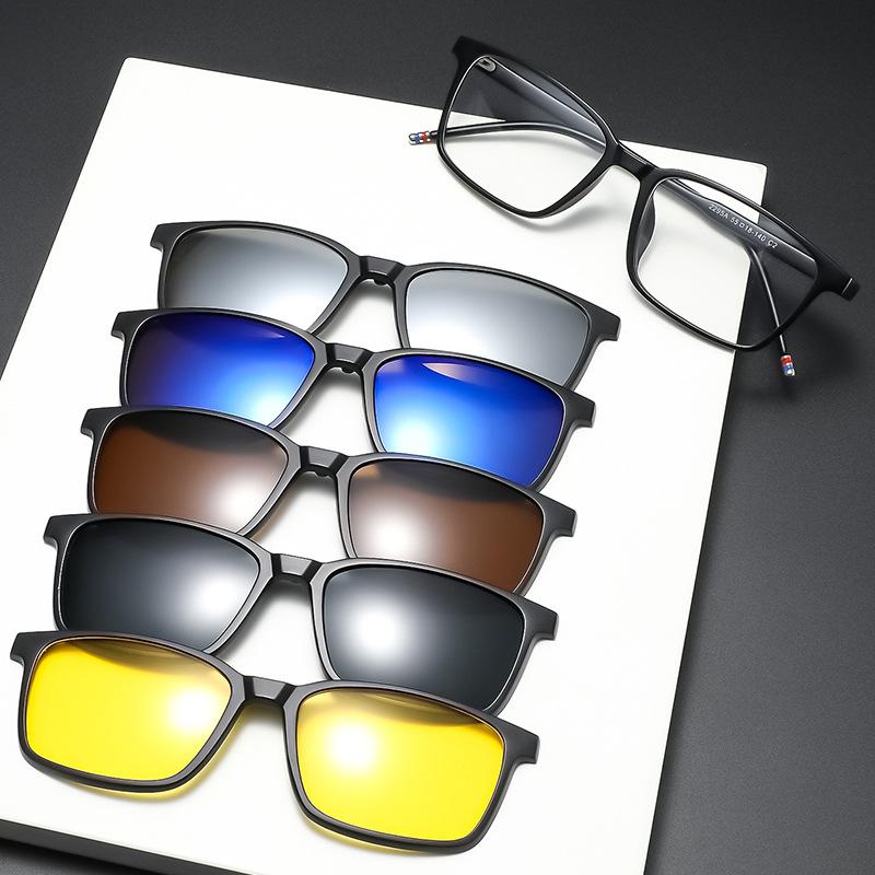 

Солнцезащитные очки со сменными магнитными рукавами для мужчин и женщин, модные ретро-очки, оправа из пяти поляризованных солнцезащитных очков 2295 PC material rack