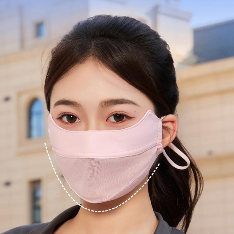 Breathable Ice Silk Sunscreen Face Mask Outdoor Sports Anti-Uv Face Mask Head Scarf With Adjustable Buckle Driving Riding Mask