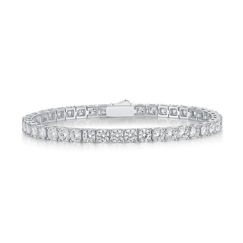 Sterling Tennis Bracelet Women Men With Moissanite Stones Adjustable Length 16.5cm To 20cm Geometric Design