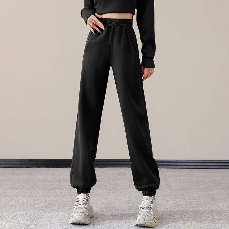 

Женский спортивный костюм из хлопка 2024 - Осень/Зима, Куртка свободного кроя и Облегающие повседневные брюки Small