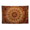Retro Sun Mandala Tapestry Bohemian Orange Brown Pattern Background Bohemian Atmosphere Room Decoration