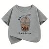 Y2k Graphic Juice Design T Shirts Short Sleeve Kids Childrens Tshirt Boys Girls Summer Spring Casual Top Tee