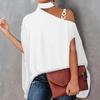 Women Blouse Pullover Baggy Batwing Sleeve Blouse Top Streetwear for Daily Wear