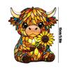 Sunflower Night Light Delicate Texture  Cow Desk Lamp Led Night Light Hand-Painted Resin Animal Ornament For Children'S