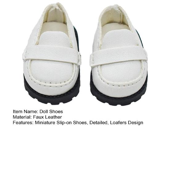 Labu-bu Shoes for 17cm Doll Mini Faux Leather Loafers Dolls Outfit Accessories