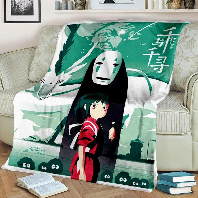Spirited Away 3D-Cartoon-Anime-HD-Decke, weiche Überwurfdecke für Zuhause, Schlafzimmer, Bett, Sofa, Picknick, Reisen, Büro, Decke für Kinder