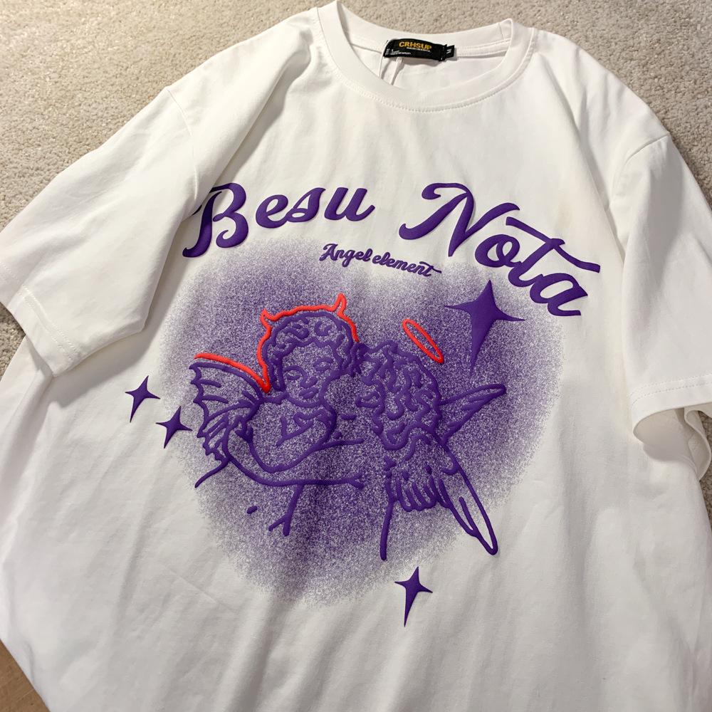 

Unisex Plus Size Pure Cotton Short Sleeve T-Shirt - Trendy Loose Round Neck for Men, Women, and Couples 3XL (for 156-170 jin) белый