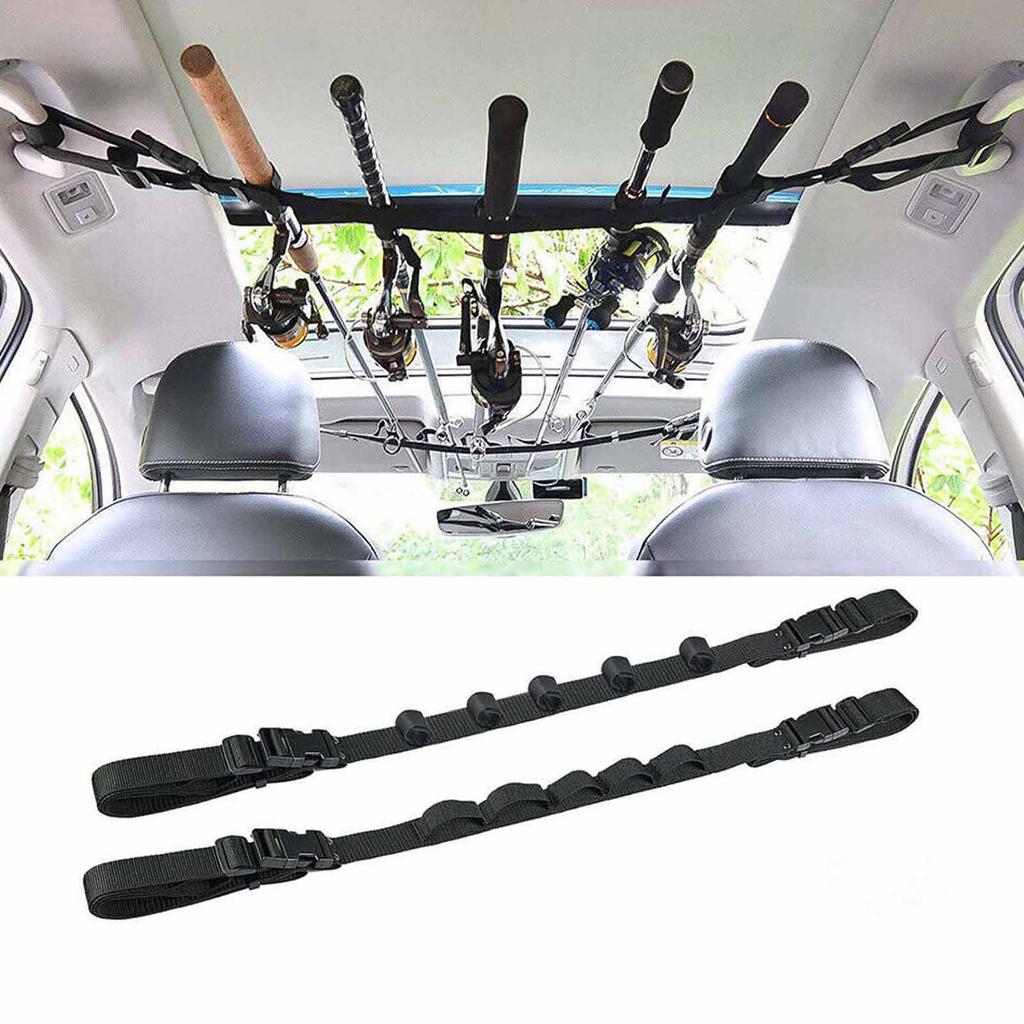 Adjustable Fishing Rod Holder for Car –  Nylon Strap Bracket, Secure Rod  for SUV, Truck, or Vehicle Interior, Best 2025 Fishing Storage Solution