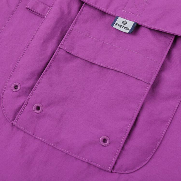 Columbia SS25 PFG Series Deng Gang Signature Outdoor Fashion Comfortable Long Sleeve Shirt Unisex shirts Purple XE8377-581