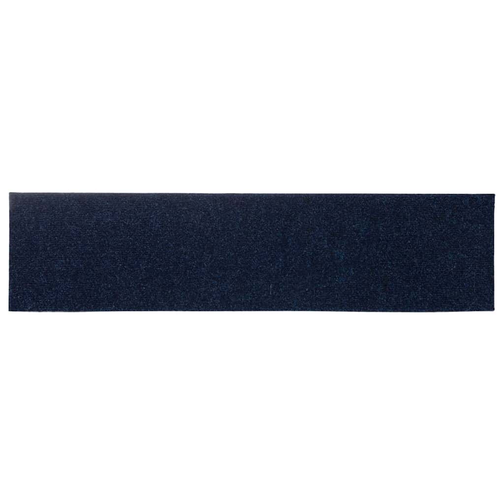 Self Adhesive Stair Treads 15 pcs 76 x 20 cm Navy Blue Rectangular