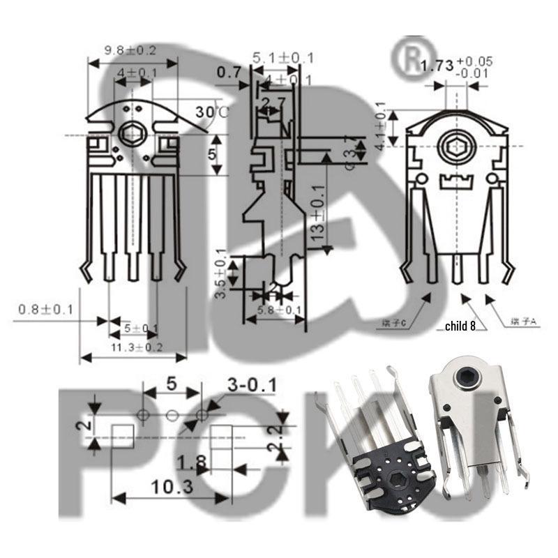 Mouse Wheel Encoder Repair Parts: 4/5/5.5/7/9/11/13MM Rolling Switch Potentiometer