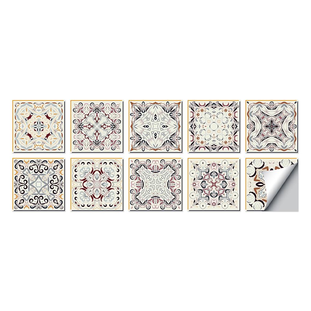 Tile Stickers Waterproof Kitchen Retro Moroccan Self Adhesive Bathroom Decal Vinyl Peel And Stick Wall Decoration Wallpaper NONE