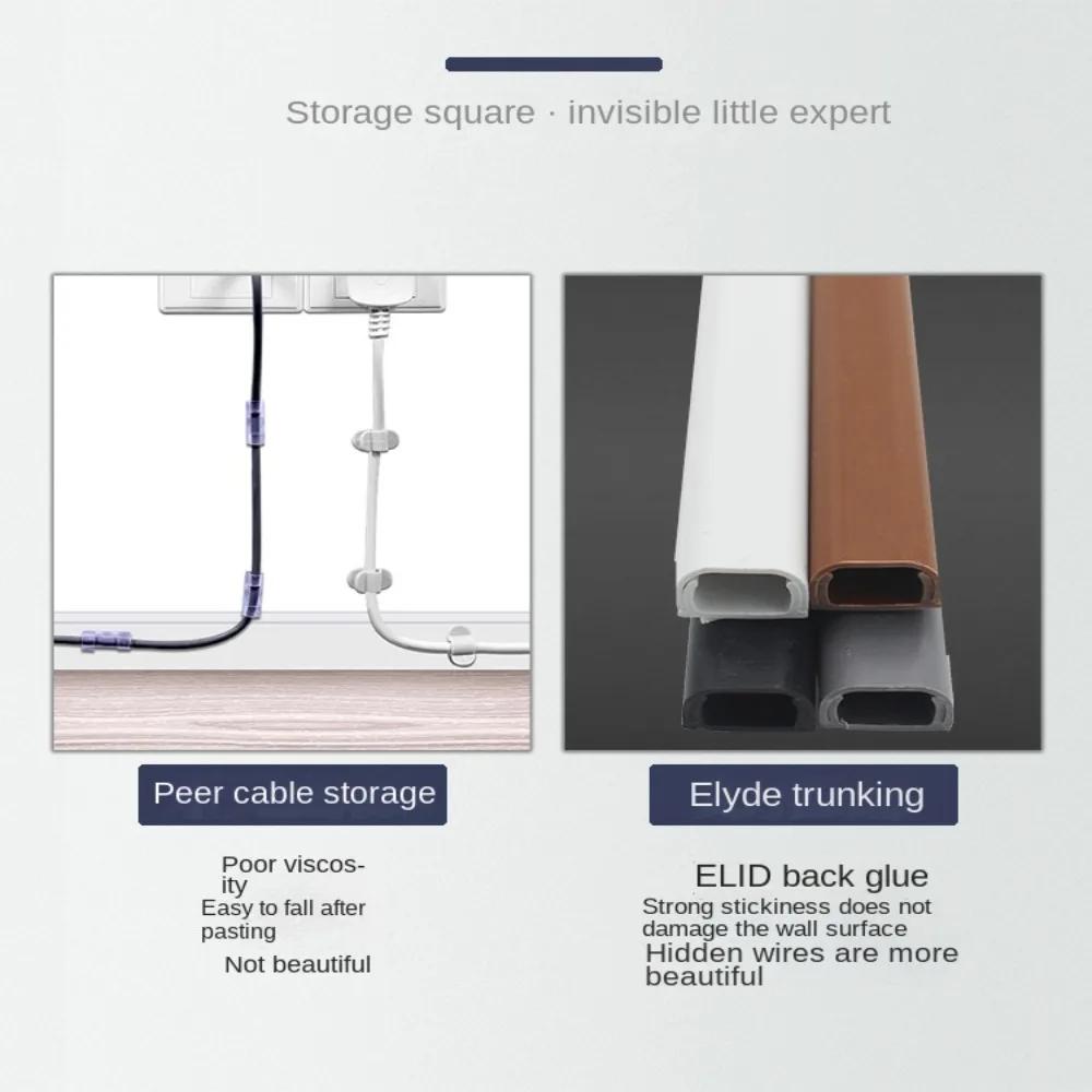 Anti-extrusion Floor Cord Cover Square Self-Adhesive Extension Wiring Duct Protector Durable Cord Protector Home Outdoor