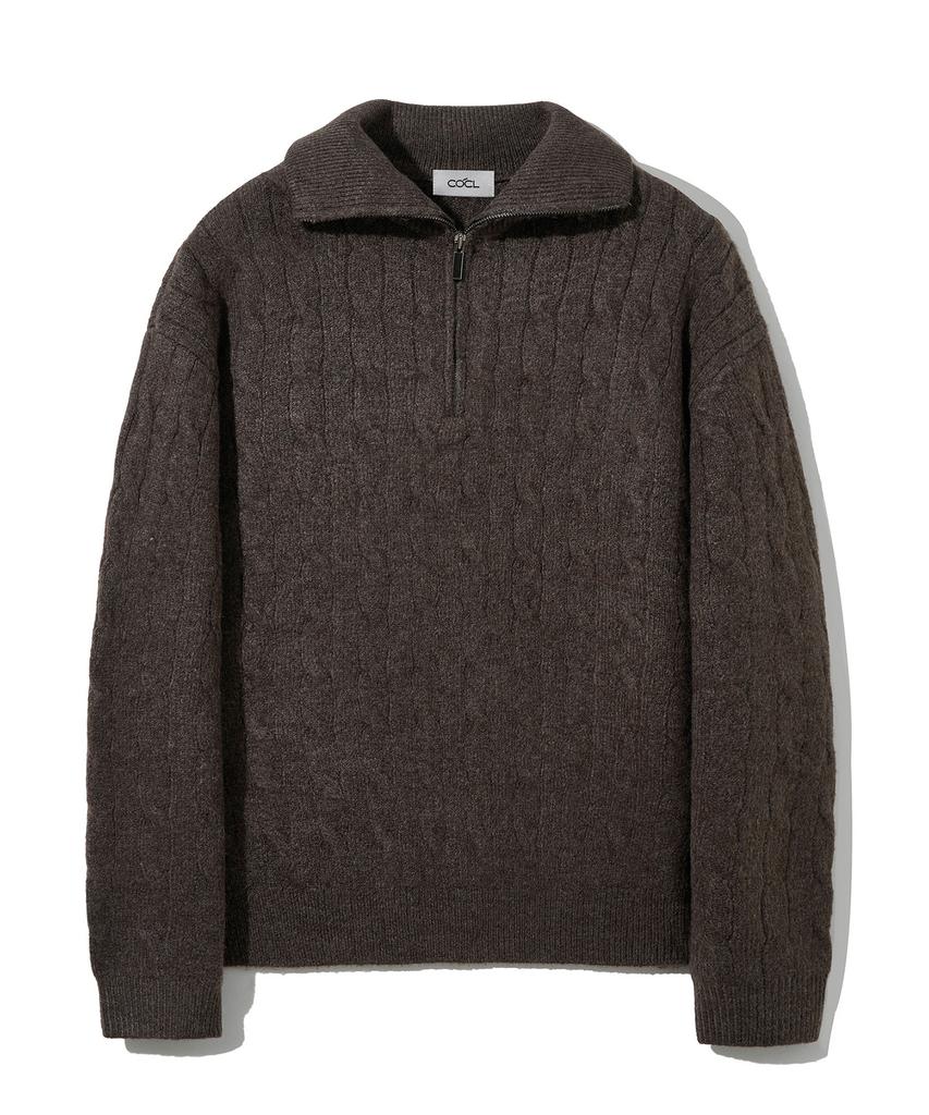 COSTUME O’CLOCK Cable Half Zip Heavy Knit Pullover 8 Color Cooskt069