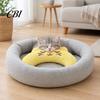 Embroidered Cat Toy Interactive Pet Pillow, with Built-in BB Sound Device, Soft U-shaped Neck Cushion U-Shaped Protector, for Cats And Dogs