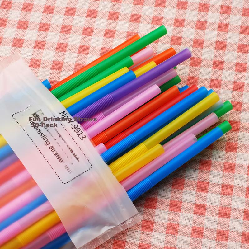 Yekee Disposable Multi-Functional Straws, Hygienic Art Straws, 50-Pack Y-9913