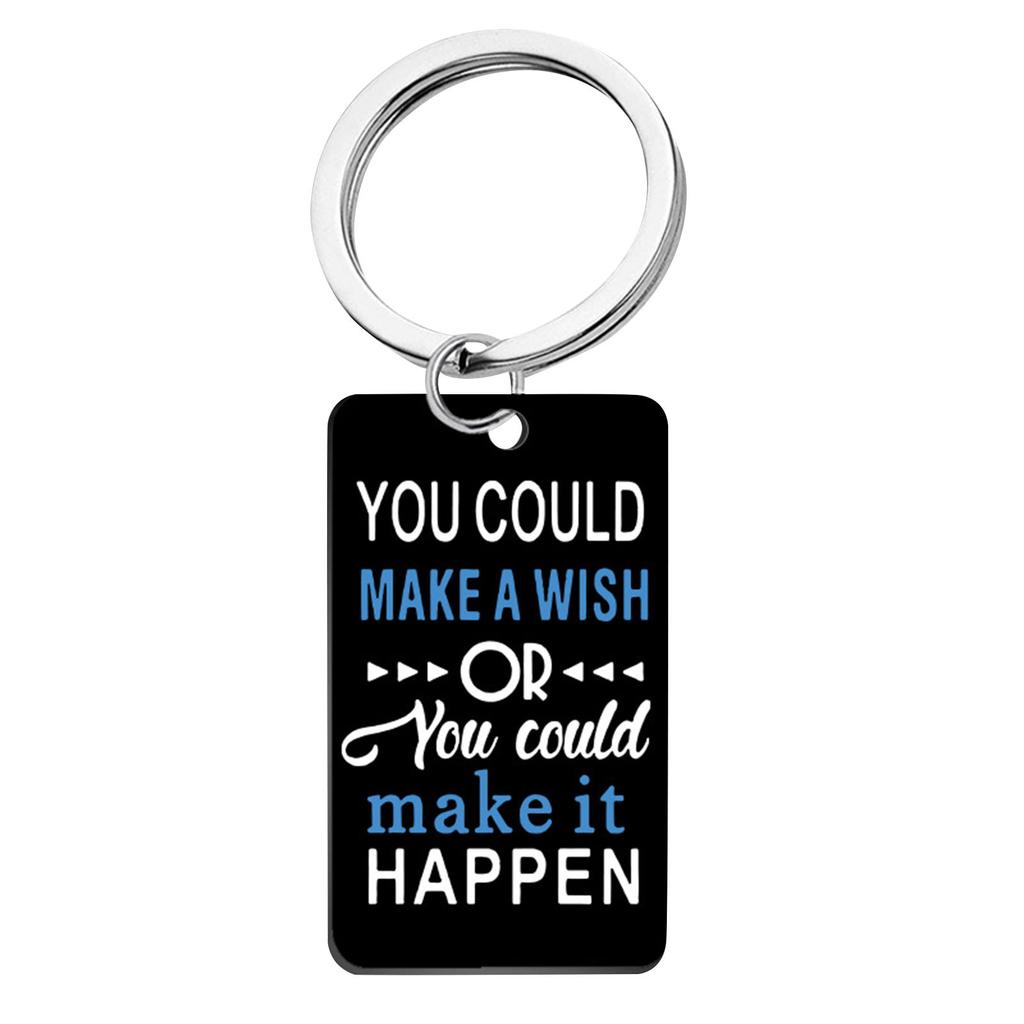 Stainless Steel Inspirational Quote Keychain There Is No Elevator To Success You Have To Take The Stairs Motivational Key Ring Durable Metal Pendant