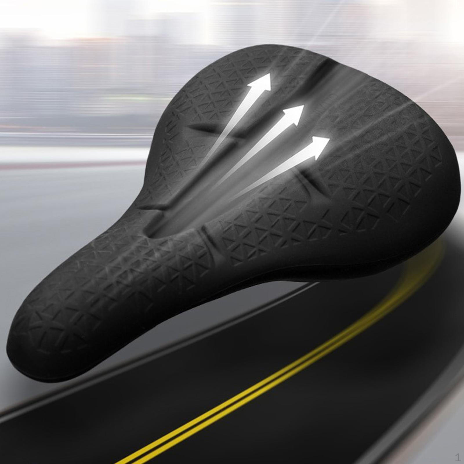 

Велосипедное седло сиденье амортизирующее легкое многофункциональное удобное силиконовое аксессуары для езды чёрный