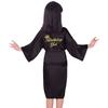 Bronzing Brithday Girl Birthday Girl Party Robe Thin Seven-Sleeve Children's Long Cardigan Robe