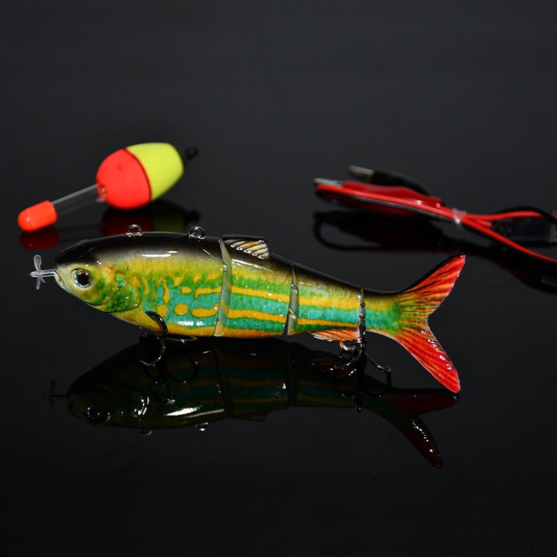 Rechargeable LED Electric Multi-Section Vibrating Fish Lure with Propeller Motor