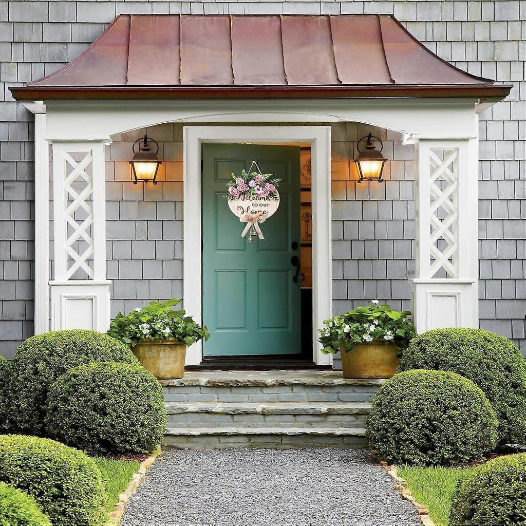 Welcome Sign for Front Door Decor for Hanging Farmhouse Porch, Outdoor Wall, Door Signs for Home, for Spring Summer Fall All Seasons All Holiday