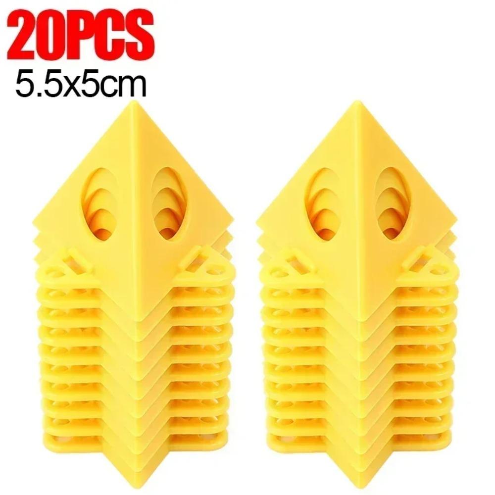 60 Stück Pyramide Dreieck Sprühpulverbeschichtung Holzplanke Stützhalterung Füße Kunststoff Konisch Schreiner Farbhaken