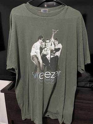 2002 Vintage Weezer Tour Seltenes Design Baumwolle Unisex T-Shirt Nachdruck WA2539