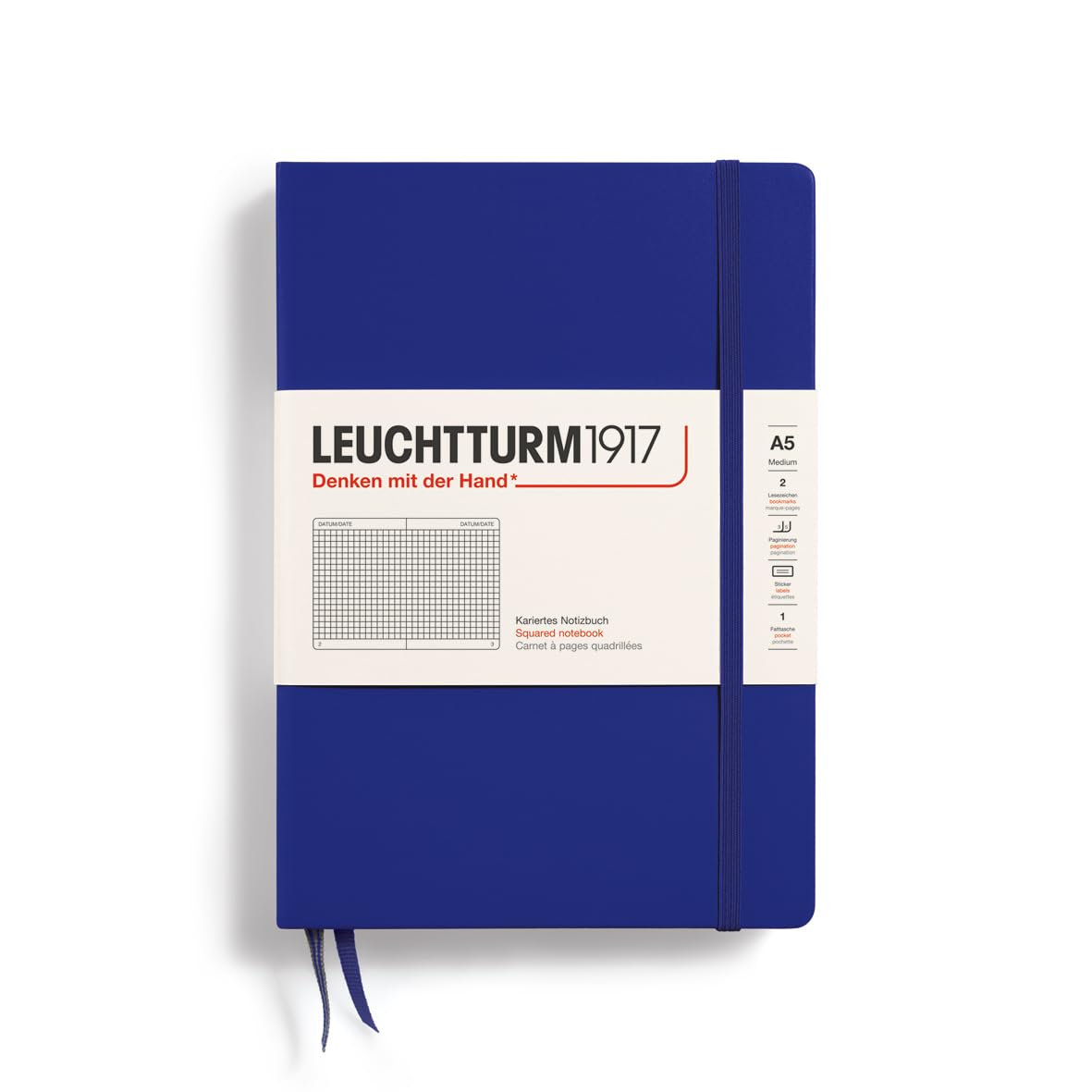 Блокнот Leuchtturm A5 с официально импортированной сеткой, Чернила, 369794,