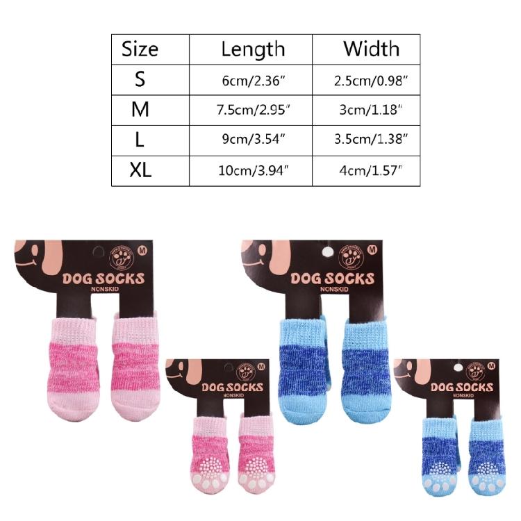 2-Pairs Dog Household Socks Pet Hardwood Floor for Hot Pavement Outdoor Booties