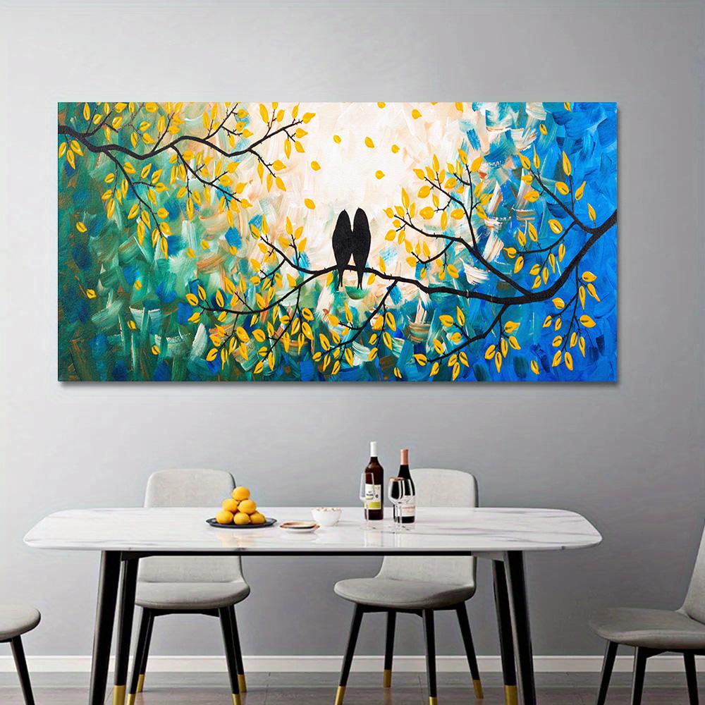 Canvas Painting Bird Tree Landscape Posters and Prints Colorful Wall Pictures for Living Room Home Decor